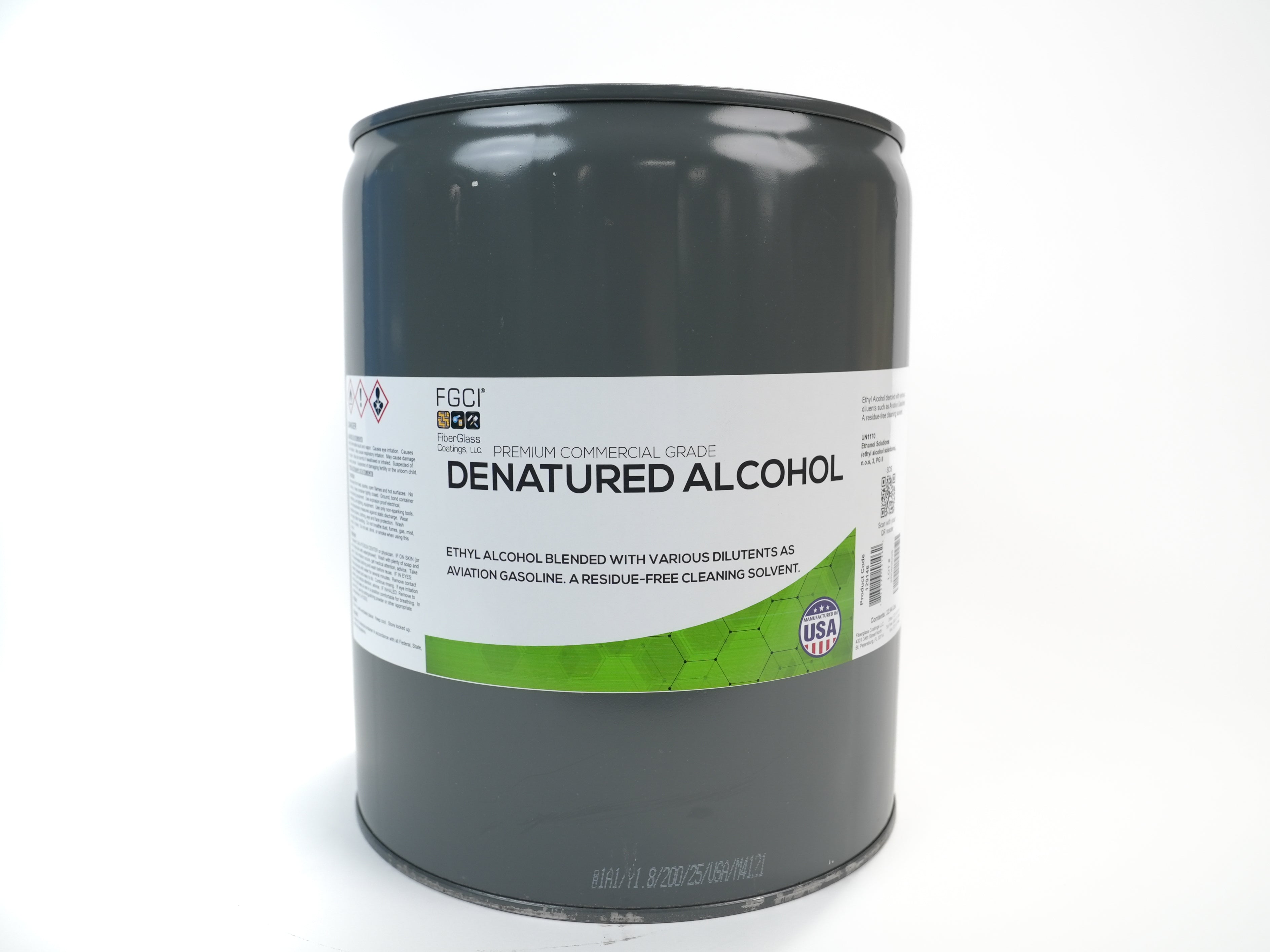 5 gallon pail of Denatured Alcohol, used in cleaning and diluting of epoxy. 