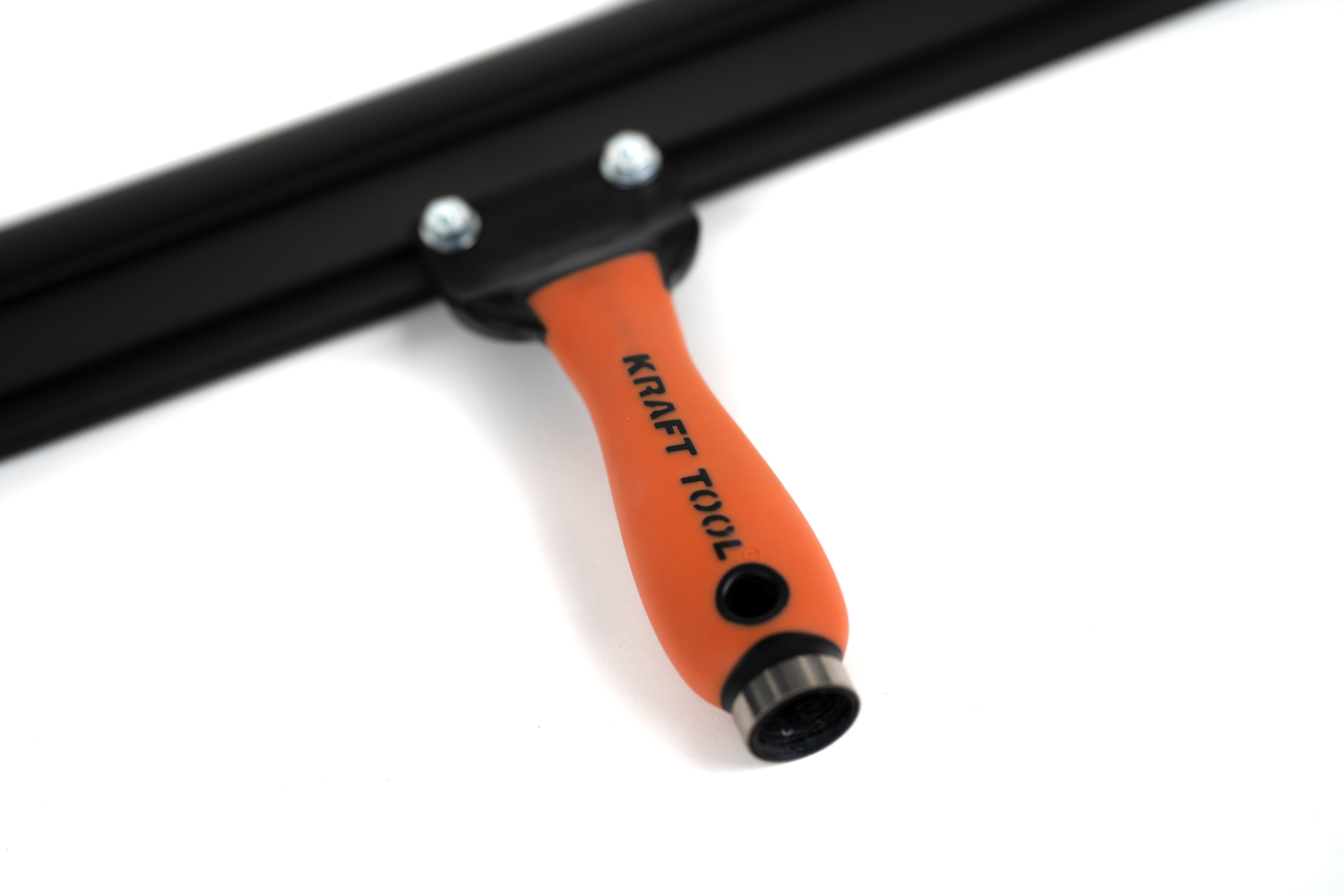 Professional hand held trowel for precise material spreading. Shows handle and its compatibility with extender.