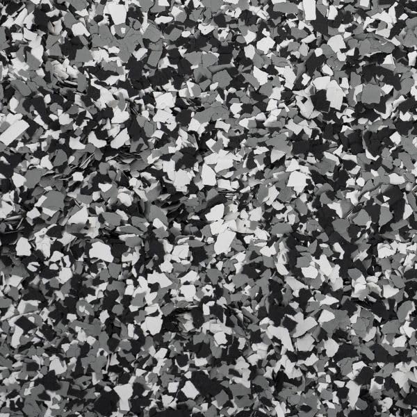 Epoxy Floor Flake close up of a charcoal gray color