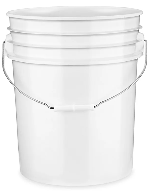 5 Gallon White Pail Bucket With Bucket